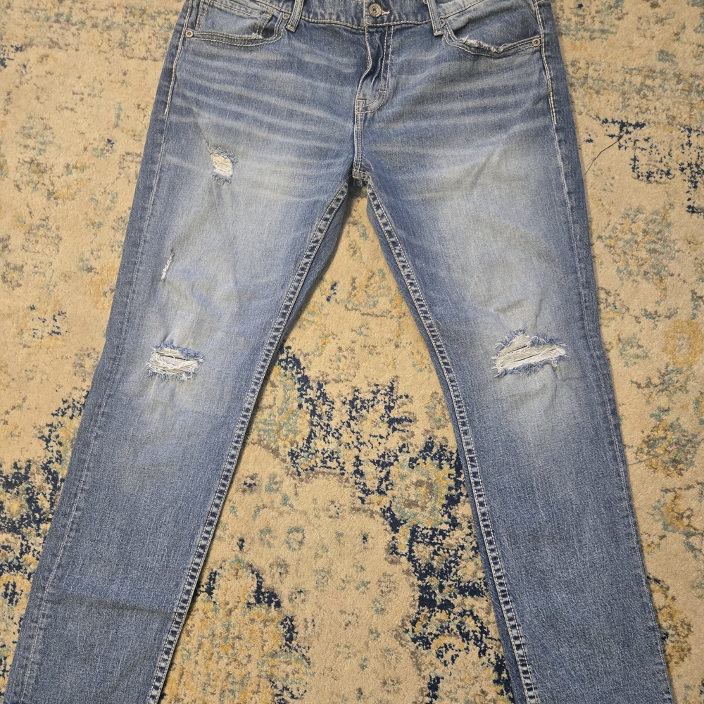 BKE Blue Skinny Jeans Distressed Denim